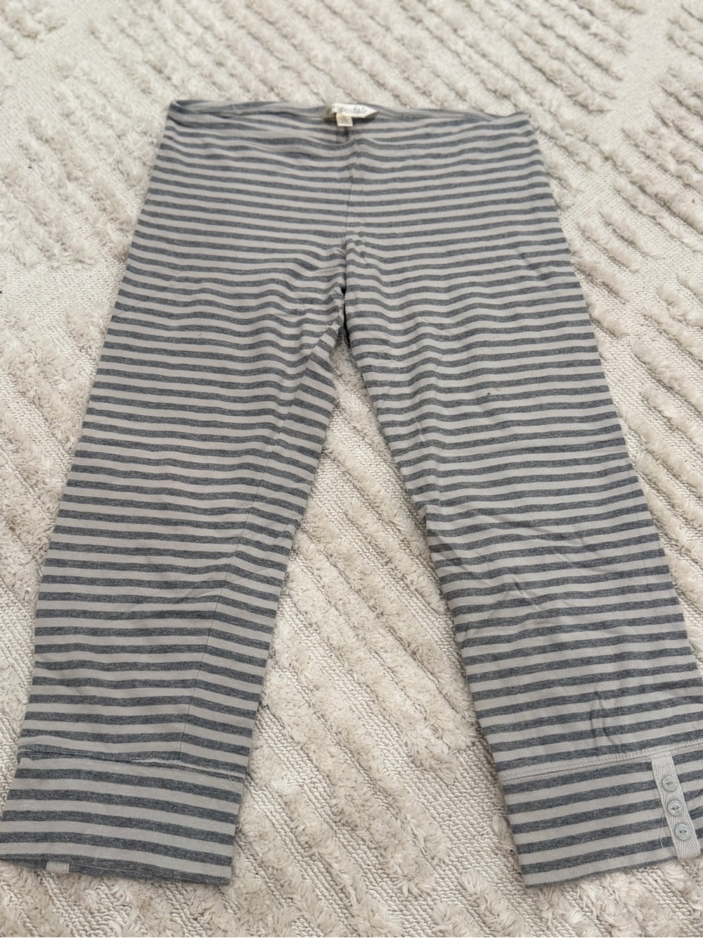 Gray Stripe Capri Leggings